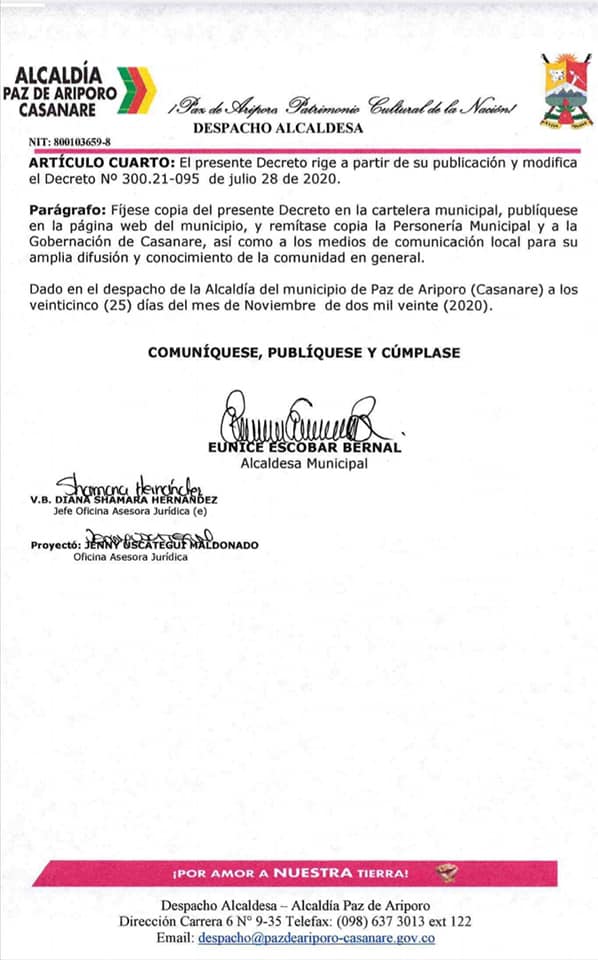 Decreto horarios 4