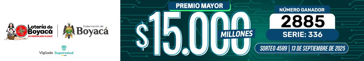 Resultados Lotería de Boyacá 13 de septiembre 2025