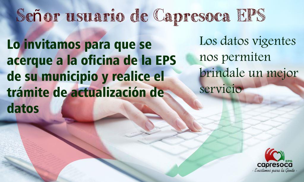 Usuarios de la EPS Capresoca deben actualizar sus datos