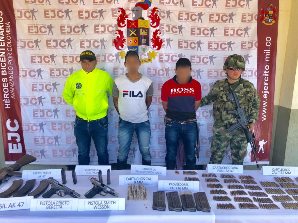 En Arauca, Ejército Nacional capturó a dos integrantes del Eln y recuperó a una menor de edad