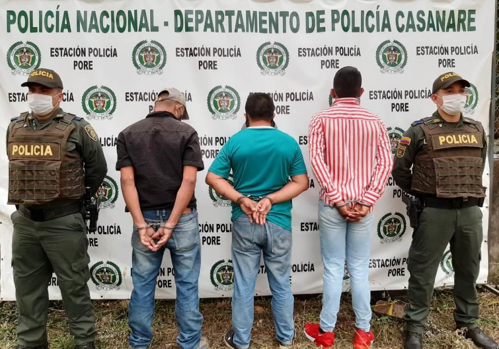 Tres ciudadanos fueron capturados en Pore por el delito de hurto