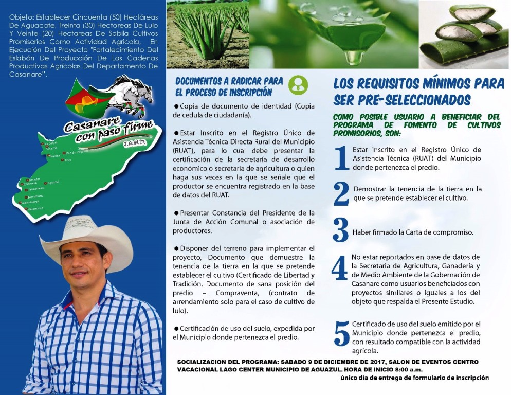 Más cultivos se sembrarán en Casanare como fortalecimiento a las cadenas agrícolas