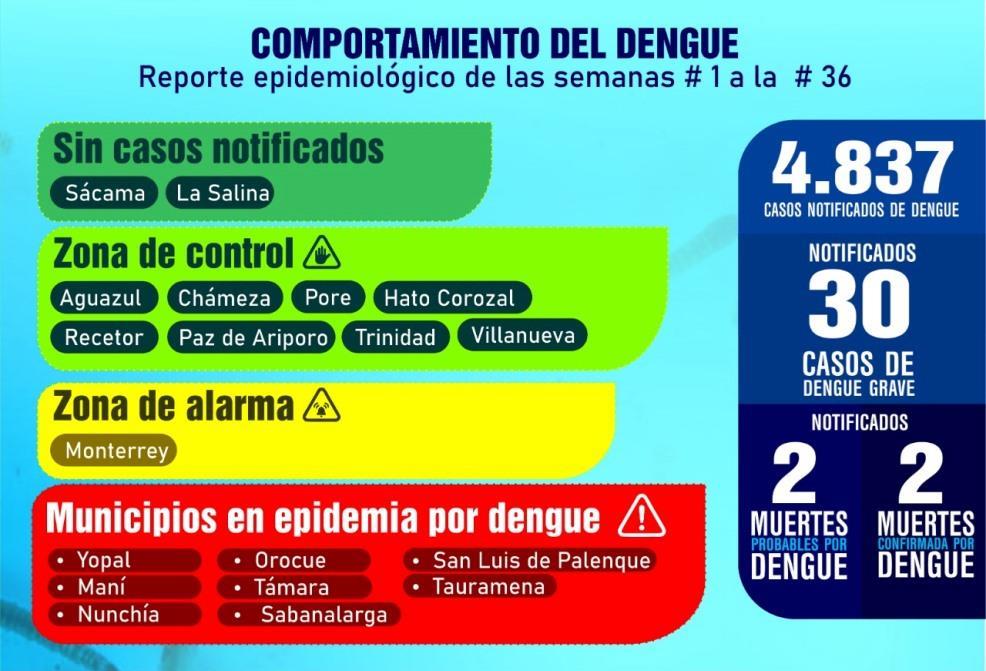 Reporte epidemiológico de dengue en Casanare arroja 4.837 casos en 2019