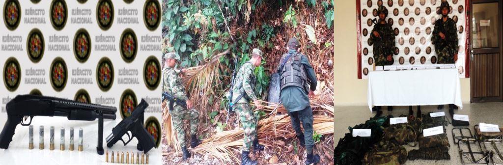 Hallados dos depósitos ilegales con material de guerra e intendencia
