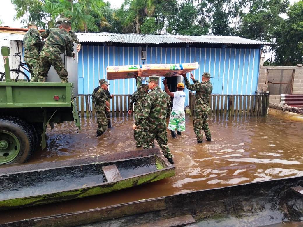 Ejército Nacional incrementa el apoyo para los damnificados del Vichada por desbordamientos del río Orinoco