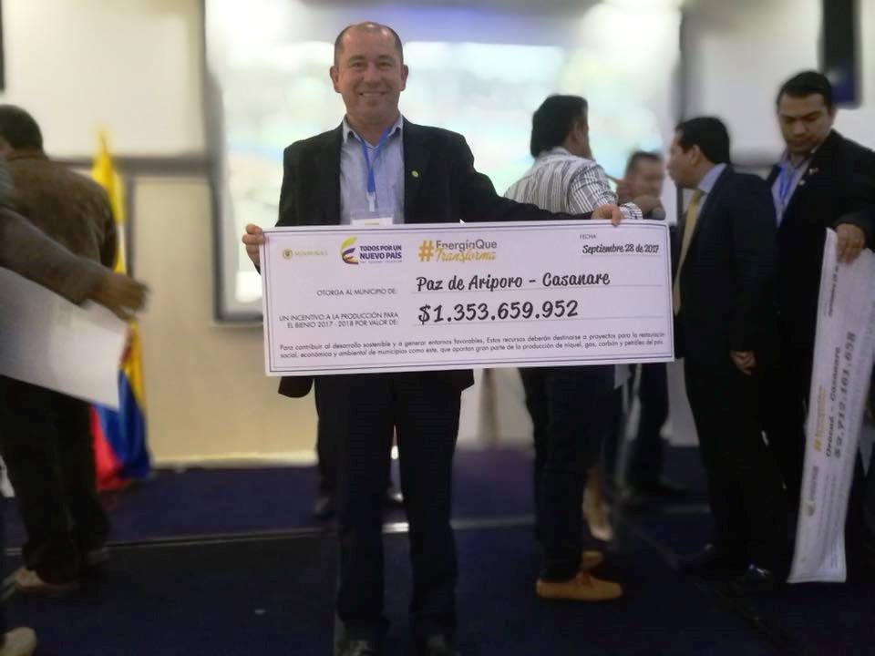 Paz de Ariporo recibió 1353 millones de pesos como incentivo a la producción