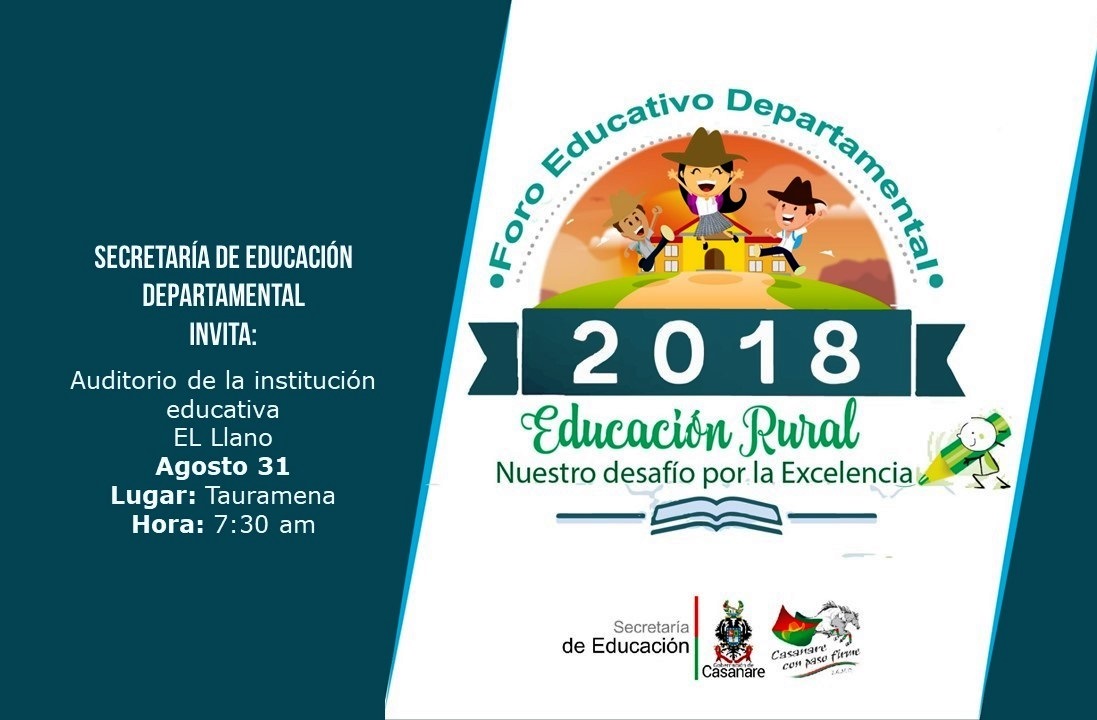 La Gobernación de Casanare realizará el Foro Educativo departamental sobre Educación Rural