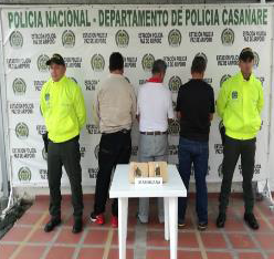 Tres personas fueron capturadas con marihuana en el norte de Casanare