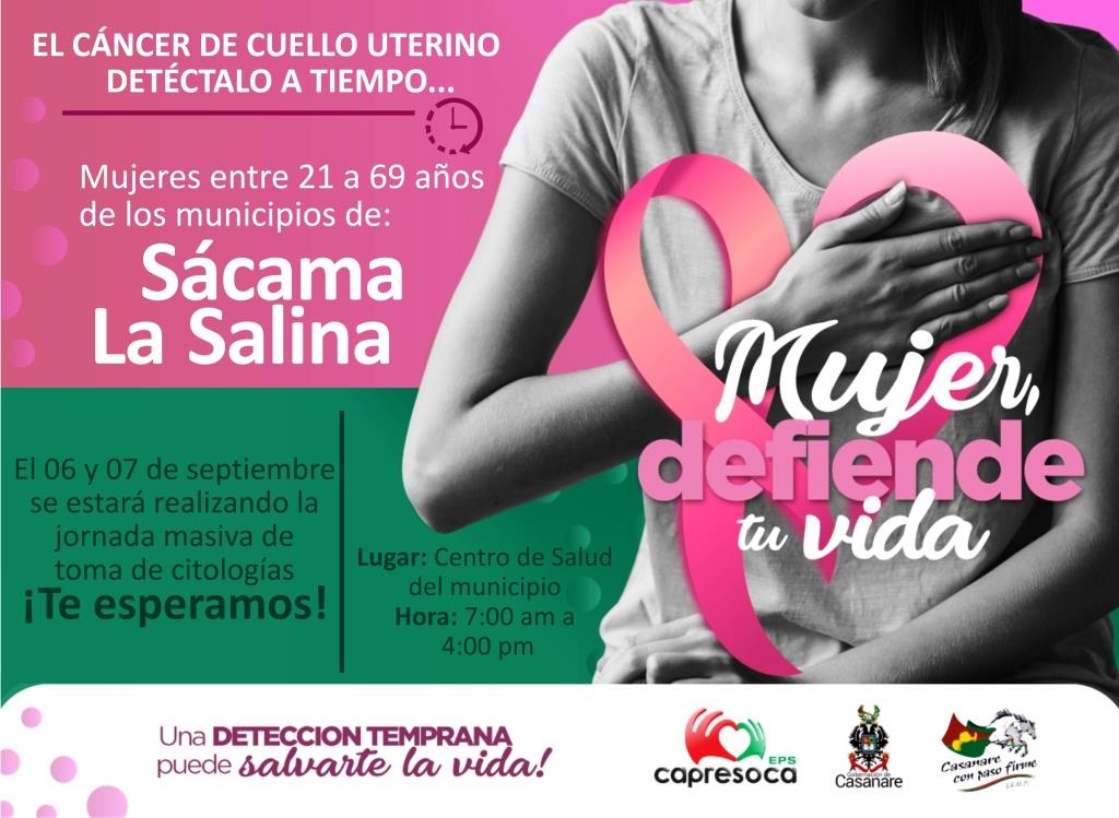 Este fin de semana jornada de toma gratuita de citologías en Sácama y La Salina