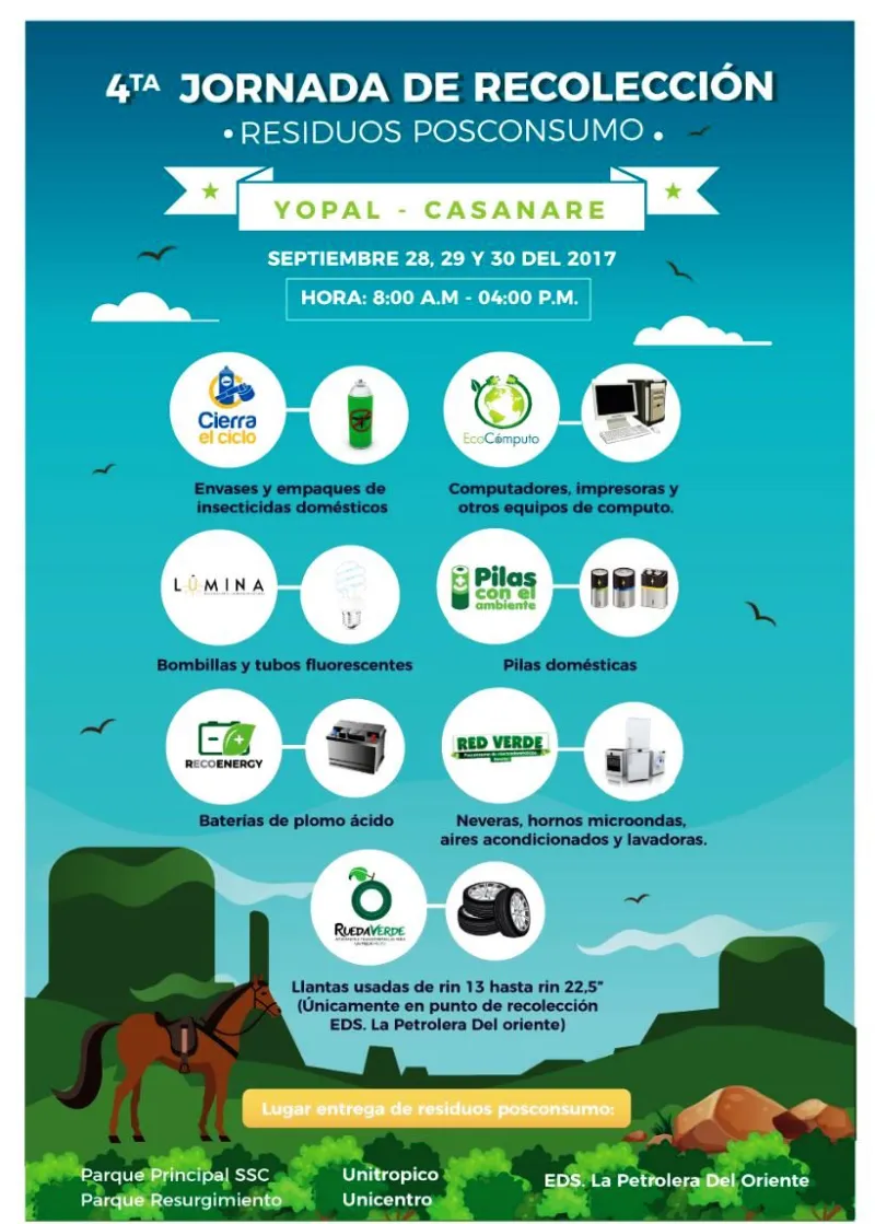 Para el fin de este mes se realizará en Casanare  la IV Jornada de Recolección de Residuos Posconsumo 
