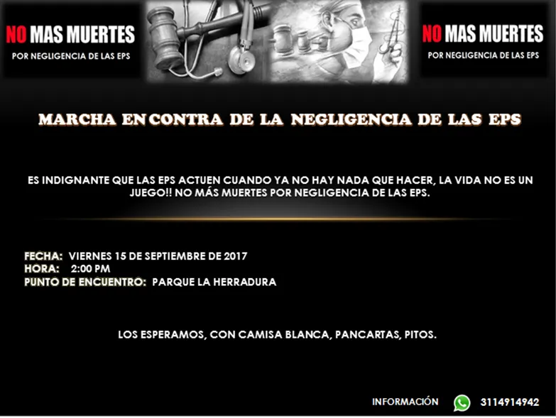 Esta tarde en Yopal marcha contra la negligencia de las EPS’s 