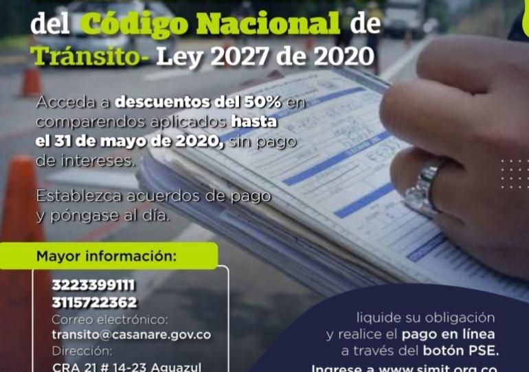 Amnistía a deudores de multas por infringir el Código Nacional de Tránsito