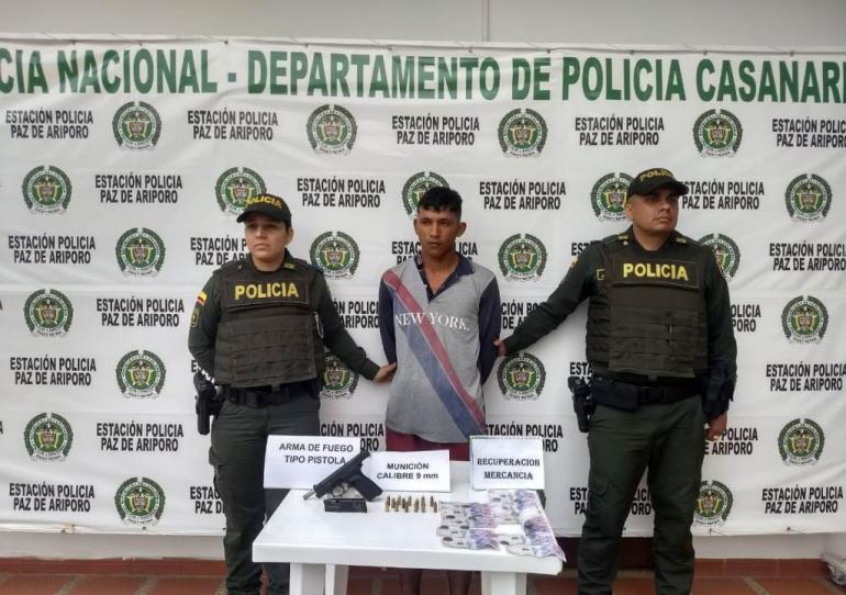 Capturado un sujeto y aprehendida una menor en la vereda La Peral del municipio de Paz de Ariporo