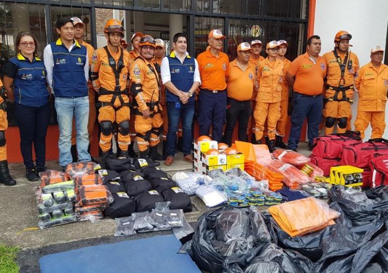 Dotación para los organismos de socorro en Casanare, los primeros en recibir fueron la Defensa Civil