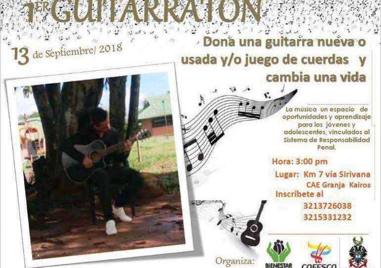 Este 13 de septiembre ICBF realizará la "Primera Guitarratón Restaurativa"