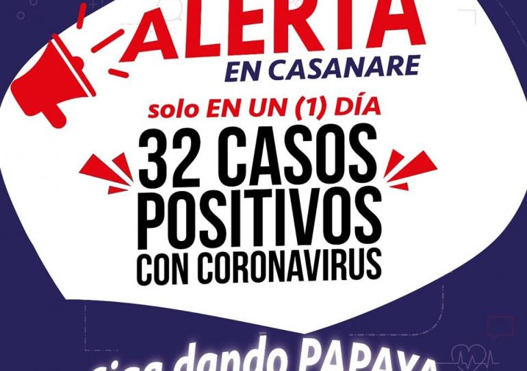 Este lunes fueron notificados 32 nuevos casos de covid-19 para Casanare