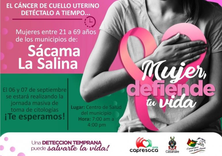 Este fin de semana jornada de toma gratuita de citologías en Sácama y La Salina