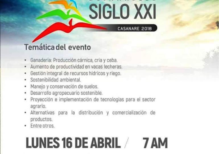 El próximo lunes se desarrollará en Yopal el Encuentro Empresarial y Agroindustrial, Economía Siglo XXI