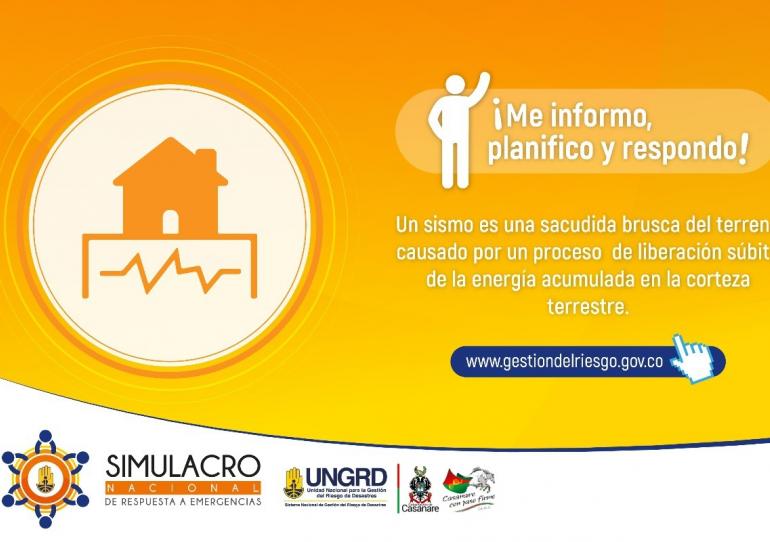 A la fecha seis municipios de Casanare se han inscrito al Simulacro Nacional que se desarrollará en octubre