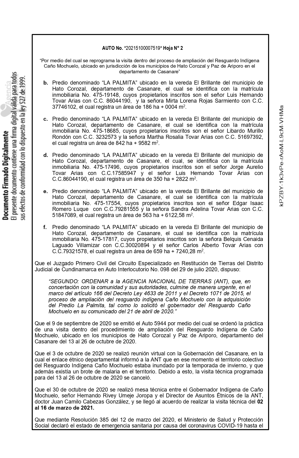 Ampliación de Caño Mochuelo 2