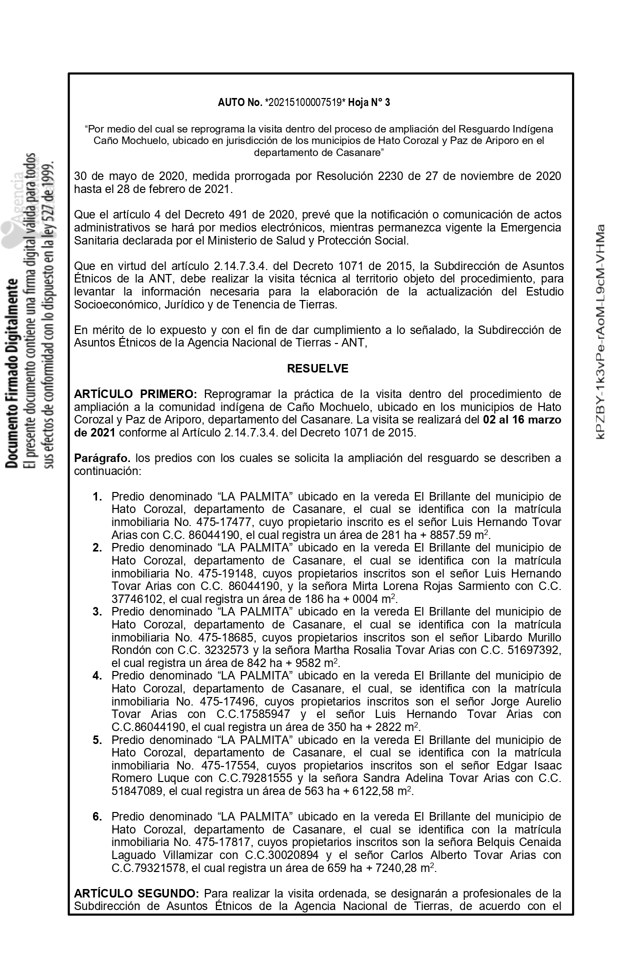 Ampliación de Caño Mochuelo 3