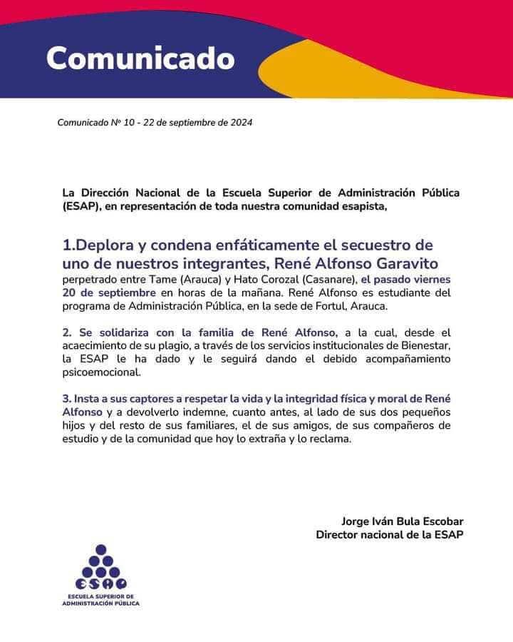 Comunicado ESAP