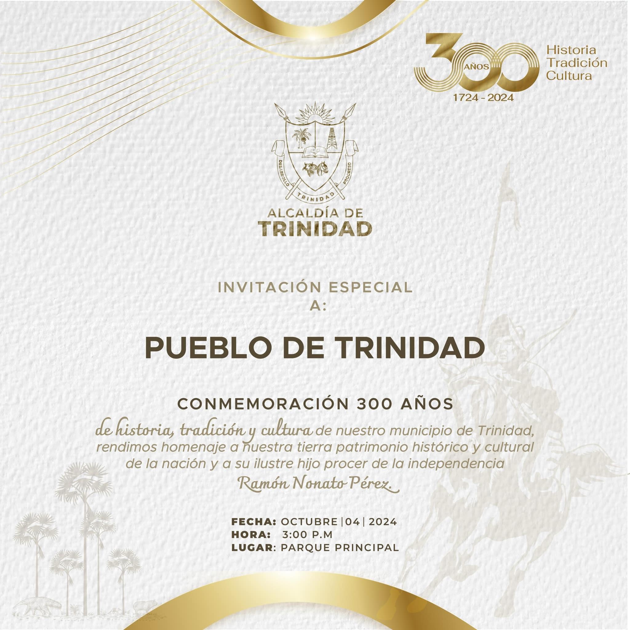 Trinidad conmemora sus 300 años de historia