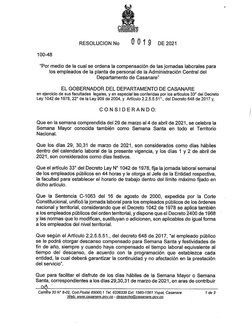 Decreto Semana Santa 1