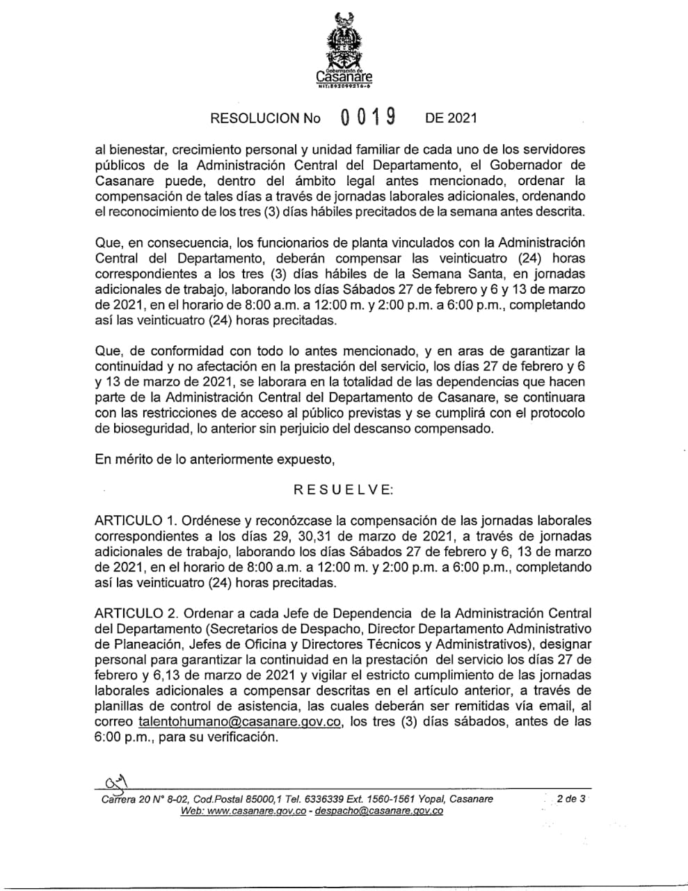 Decreto Semana Santa 2