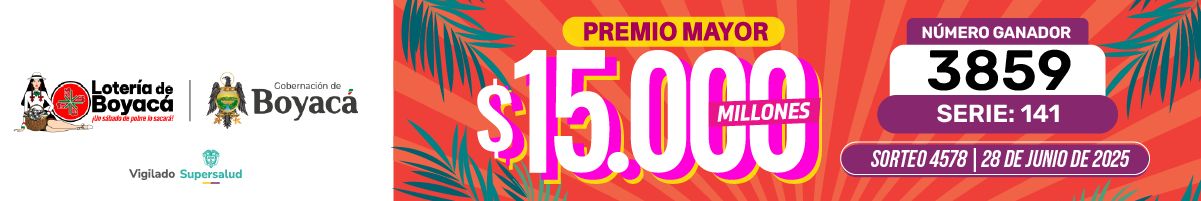 Resultados Lotería de Boyacá 28 de junio 2025