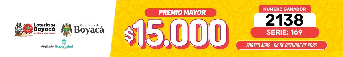 Resultados Lotería de Boyacá 04 de octubre 2025