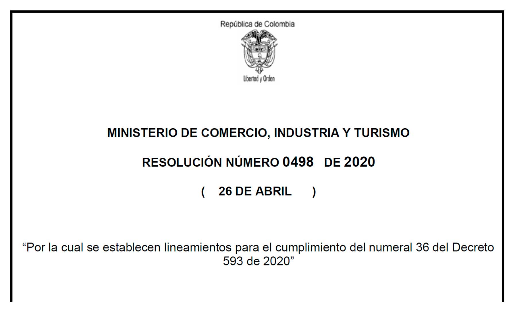 Gobierno expidió resolución que define los subsectores a los que se le permitió reiniciar labores