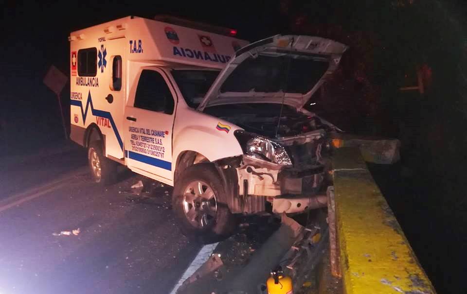 Murió paciente que era trasladado a Bogotá, ambulancia que lo trasportaba se accidentó