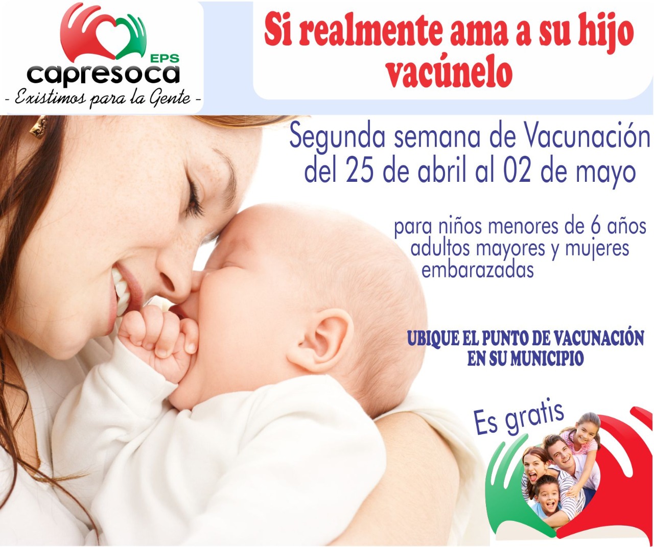Capresoca EPS invita a todos los ciudadanos a participar en la segunda jornada de vacunación