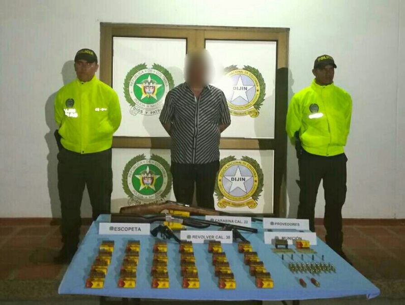 Capturado individuo por el delito de tráfico, fabricación o porte de armas de fuego