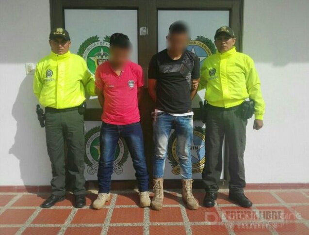 Capturados en flagrancia dos sujetos por el delito de extorsión en Paz de Ariporo