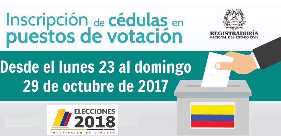 Desde este lunes inicio jornada especial para inscribir su cédula si quiere cambiar de puesto de votación