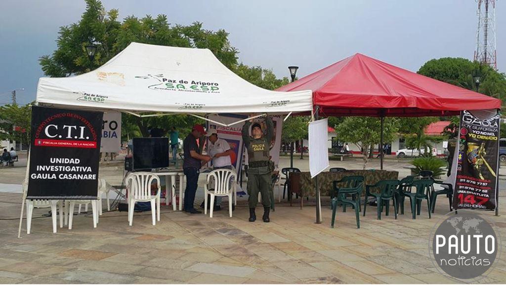 El Gaula del Ejército, de la Policía y la Fiscalía adelantan campañas de orientación en el municipio de Paz de Ariporo