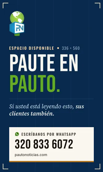 Paute en Pauto. Espacio publicitario disponible. Escríbanos por WhatsApp al 320 833 6072.