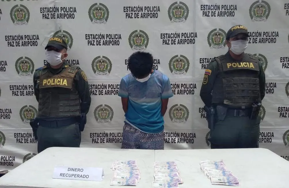 Policía de Paz de Ariporo capturó a un sujeto que se había hurtado de una vivienda más de 5 millones de pesos