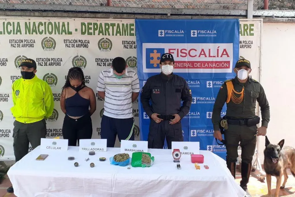 Capturados dos ciudadanos venezolanos en Paz de Ariporo por el delito de tráfico de estupefacientes