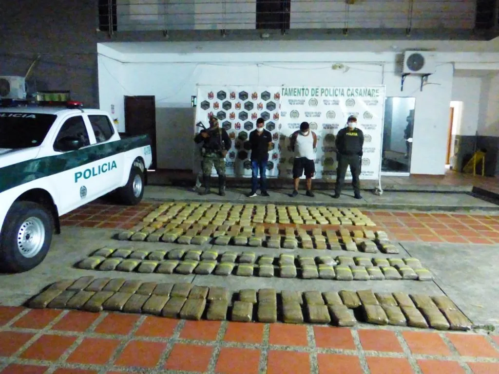 Capturadas dos personas e incautados 181 kilos de marihuana en Paz de Ariporo
