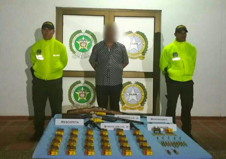 Capturado individuo por el delito de tráfico,  fabricación o porte de armas de fuego