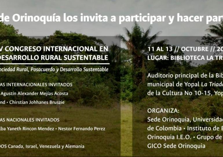 La Universidad Nacional realiza en Yopal el IV Congreso Internacional en Desarrollo Rural Sustentable  