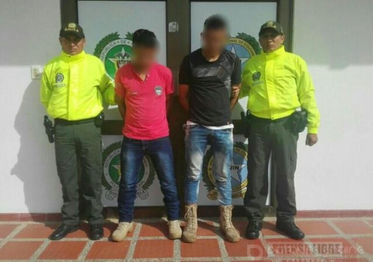 Capturados en flagrancia dos sujetos por el delito de extorsión en Paz de Ariporo