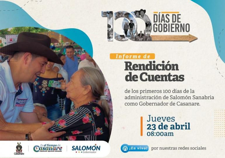 Gobernador de Casanare presenta informe de primeros 100 días de gestión