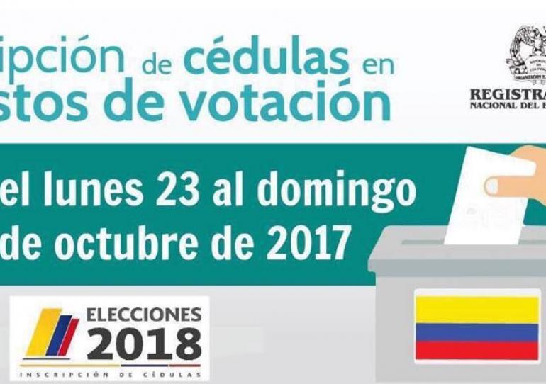 Desde este lunes  inicio jornada especial para inscribir su cédula si quiere cambiar de puesto de votación