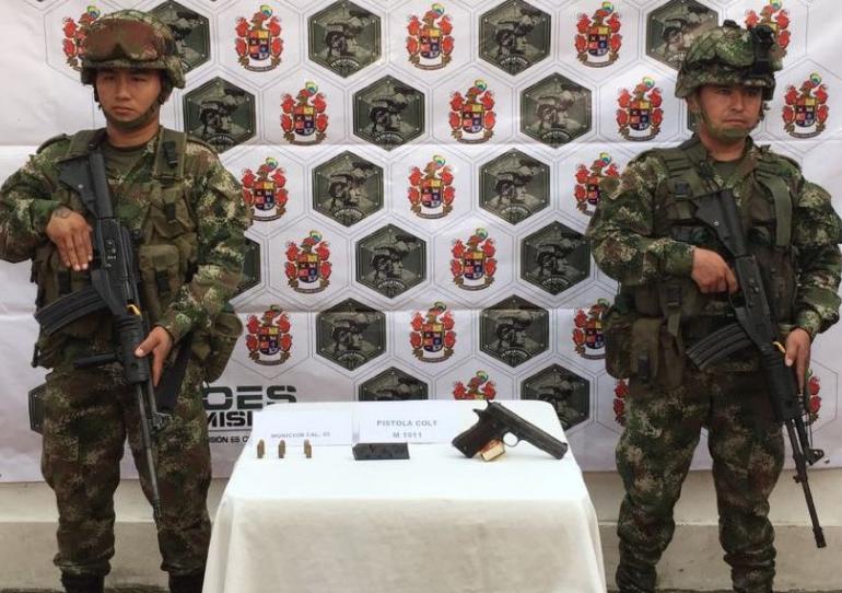 Ejército Nacional halló en San Luis de Palenque depósito ilegal con un arma de fuego.           
