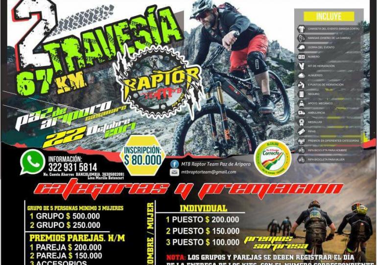 El club de ciclomontañismo Raptor Team realiza este domingo 22 de octubre su Segunda Travesía